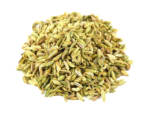 "Image: Close-up of premium fennel seeds in a bowl, showcasing their small green seeds and aromatic fragrance. 🌿✨ #FennelSeeds #AromaticSpices"