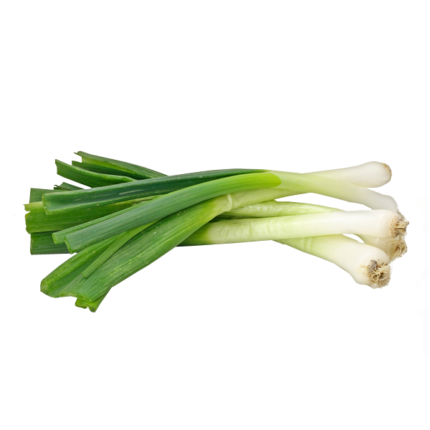 "Image: Freshly harvested spring onions, showcasing their vibrant green stalks and white bulbs. 🌱🧅 #SpringOnion #FreshProduce"